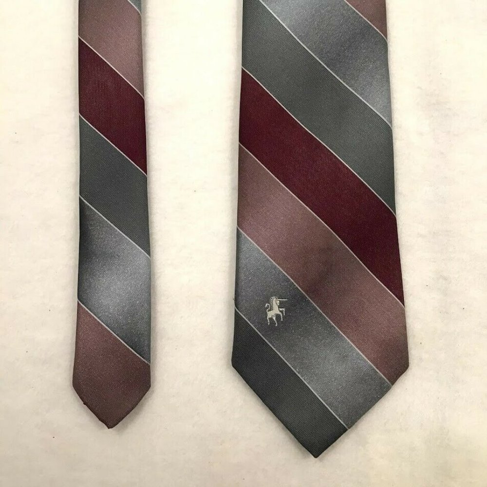 Bronzini Men's Multicolor Check With Unicorn Emblem Neck Tie